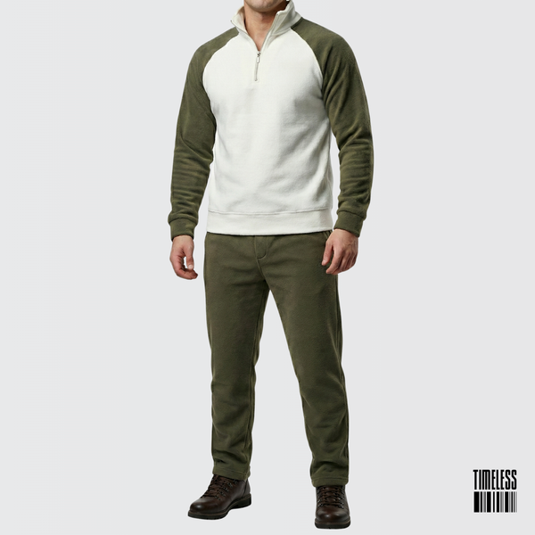 Unisex Polar Fleece Tracksuit Olive & White