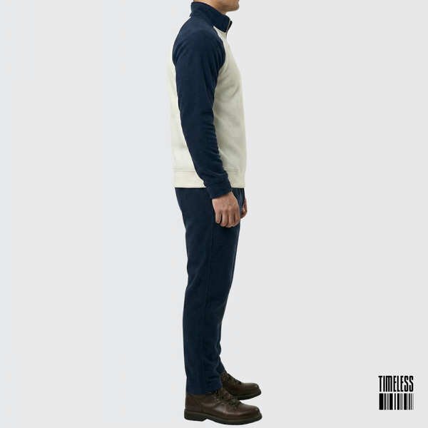 Unisex Polar Fleece Tracksuit NavyBlue & White