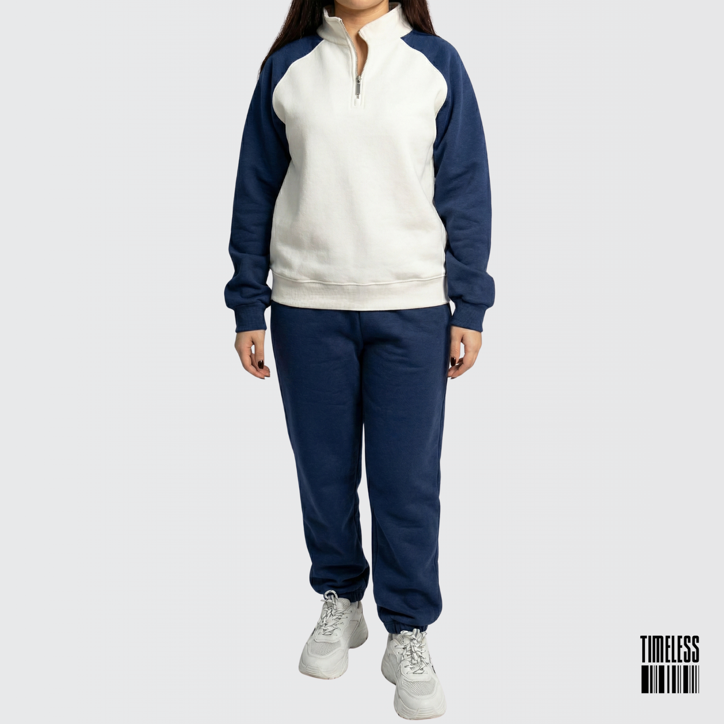 Unisex Polar Fleece Tracksuit NavyBlue & White