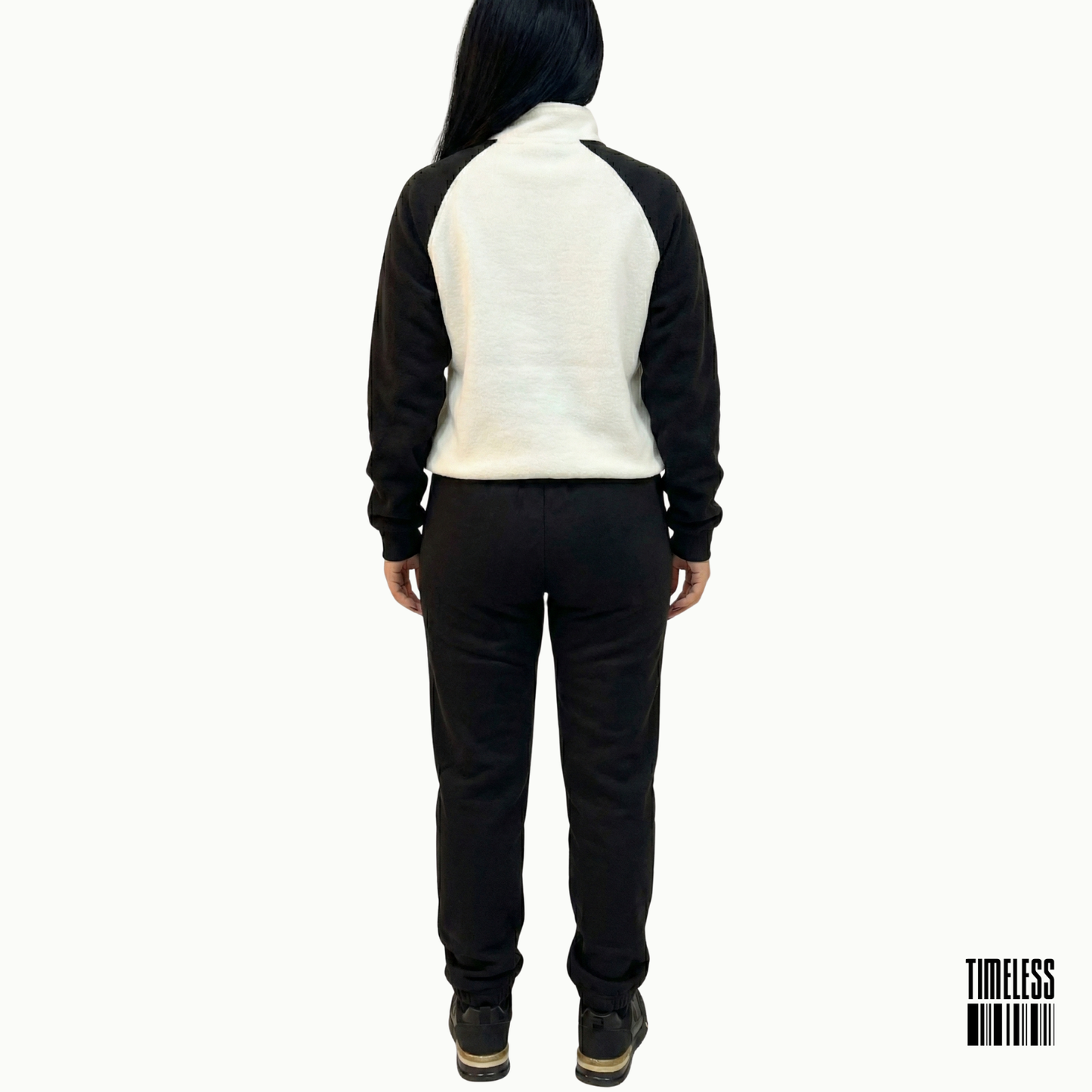 Unisex Polar Fleece Tracksuit Black & White